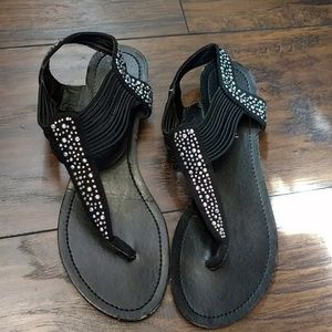Madden girl black sandals with rhinestones
